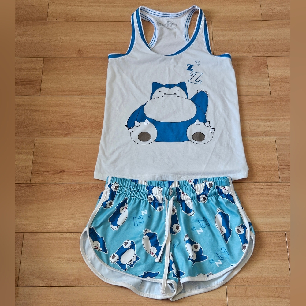 Pokeman Snorlax Pajamas Blue and White